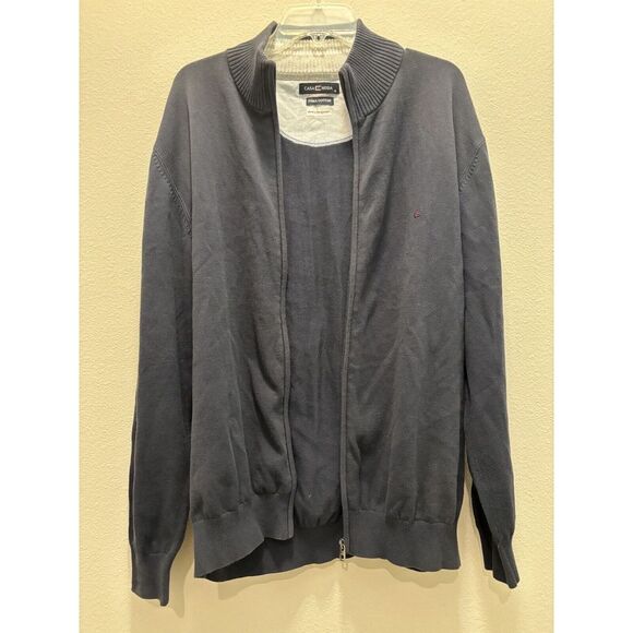 casa moda Other - Men's Casa Moda Full Zip Navy Blue Sweater - XL‎